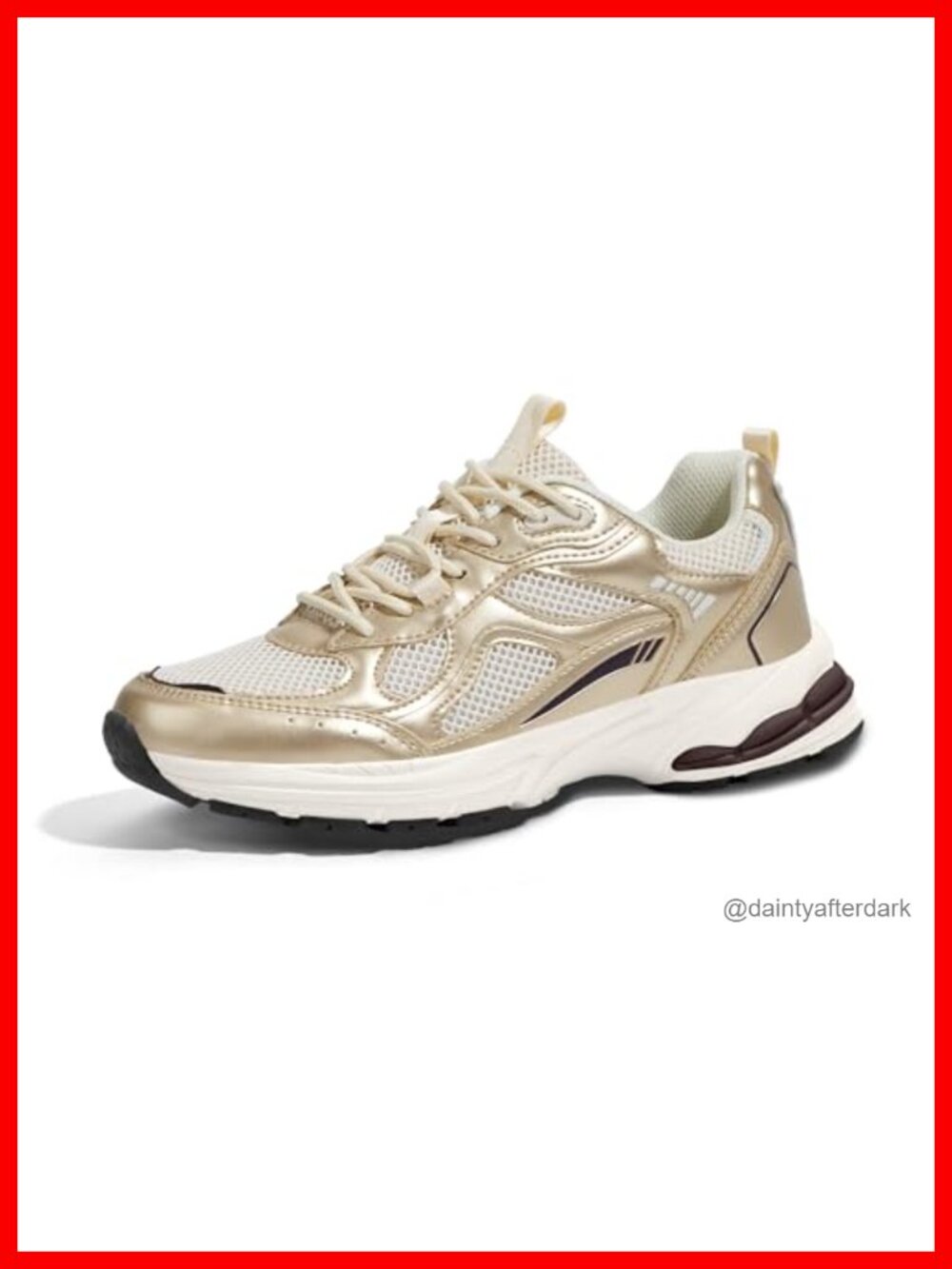 Platform Athletic Sneakers Breathable Mesh PU Lace-Up Walking Gym Shoes